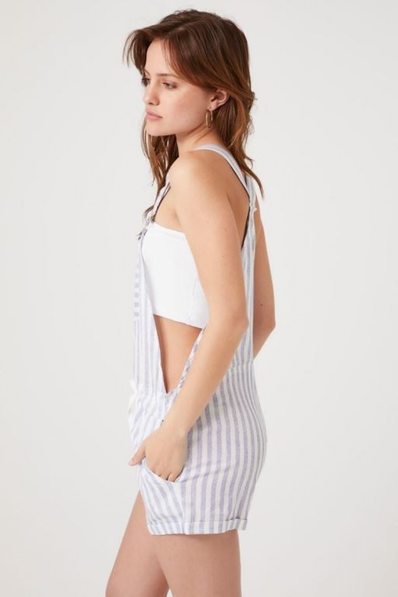 Jumpsuits Forever 21 A Rayas Overall Mujer Azules Multicolor | ZuQBukd6MVl