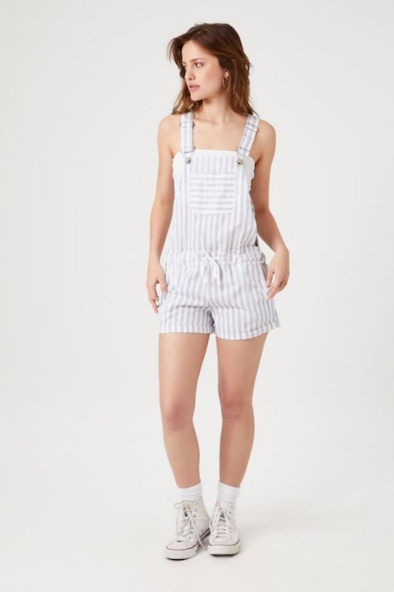 Jumpsuits Forever 21 A Rayas Overall Mujer Azules Multicolor | ZuQBukd6MVl