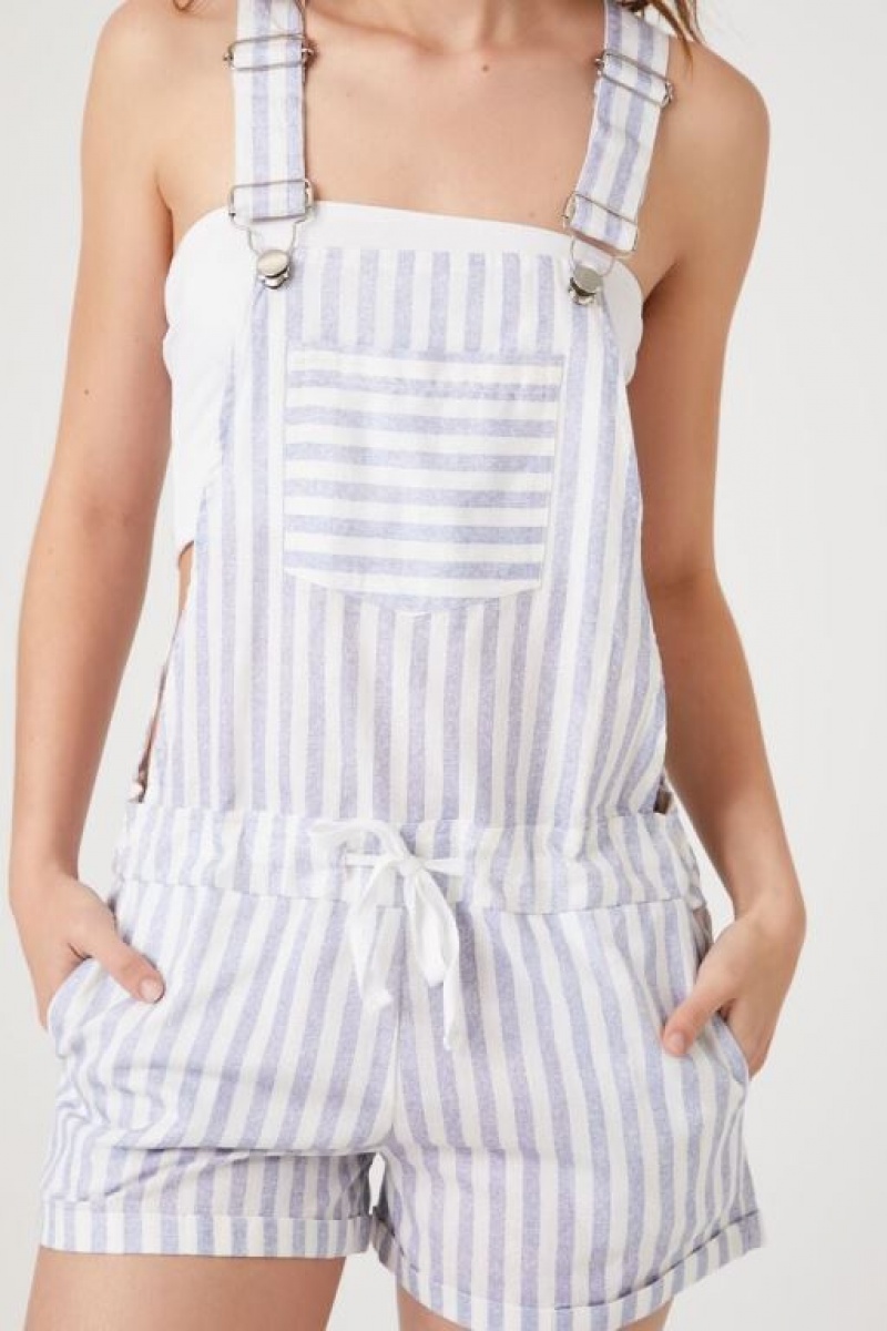 Jumpsuits Forever 21 A Rayas Overall Mujer Azules Multicolor | ZuQBukd6MVl