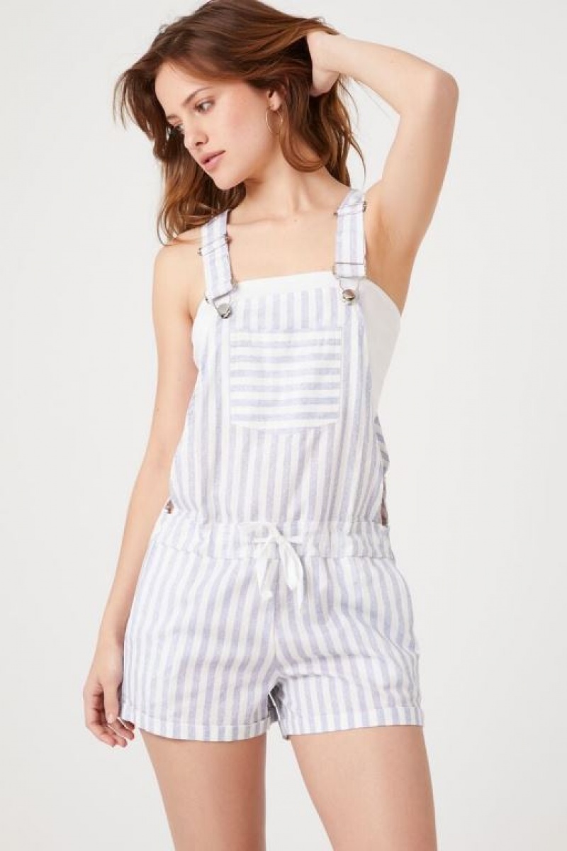 Jumpsuits Forever 21 A Rayas Overall Mujer Azules Multicolor | ZuQBukd6MVl