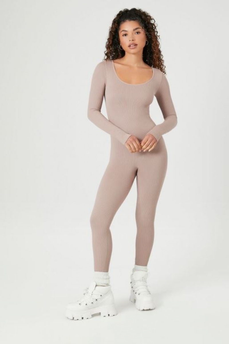 Jumpsuits Forever 21 Acanalado Seamless Jumpsuit Mujer Goat | zmOQt28JI5c