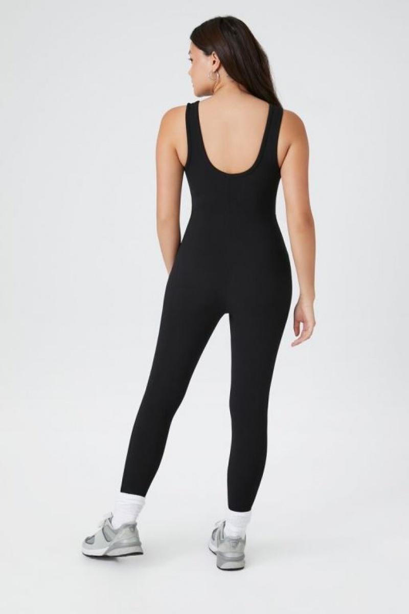 Jumpsuits Forever 21 Acanalado Sleeveless Jumpsuit Mujer Negras | jBeIL4YyKel