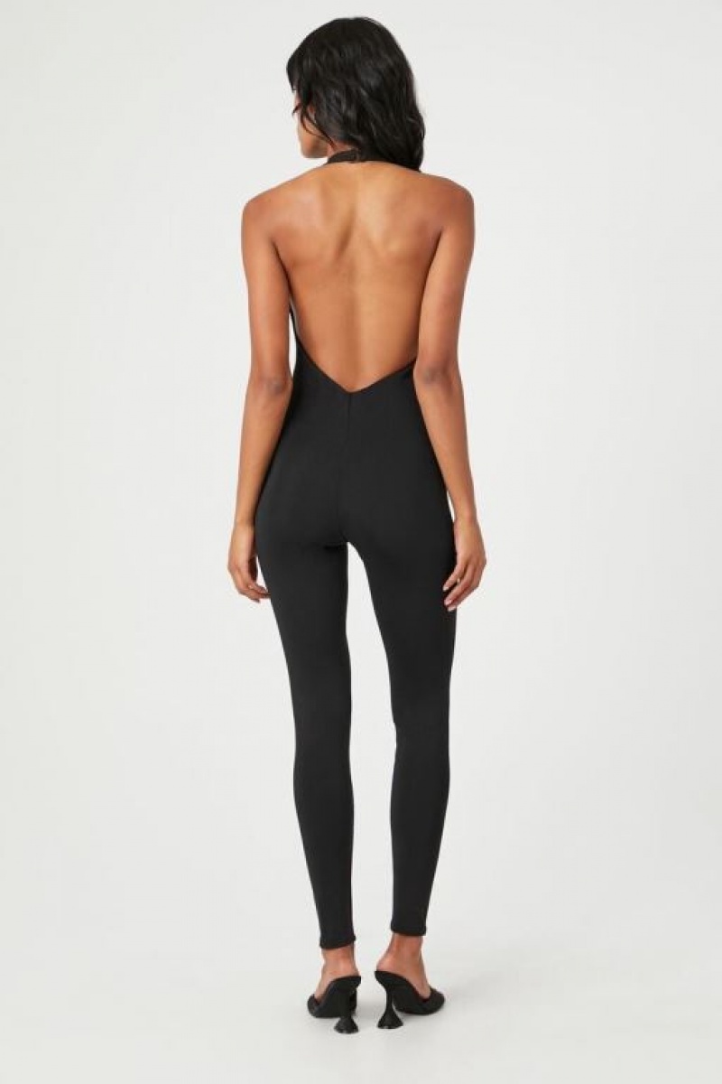 Jumpsuits Forever 21 Bandage Halter Jumpsuit Mujer Negras | aj1KNhb2M2N