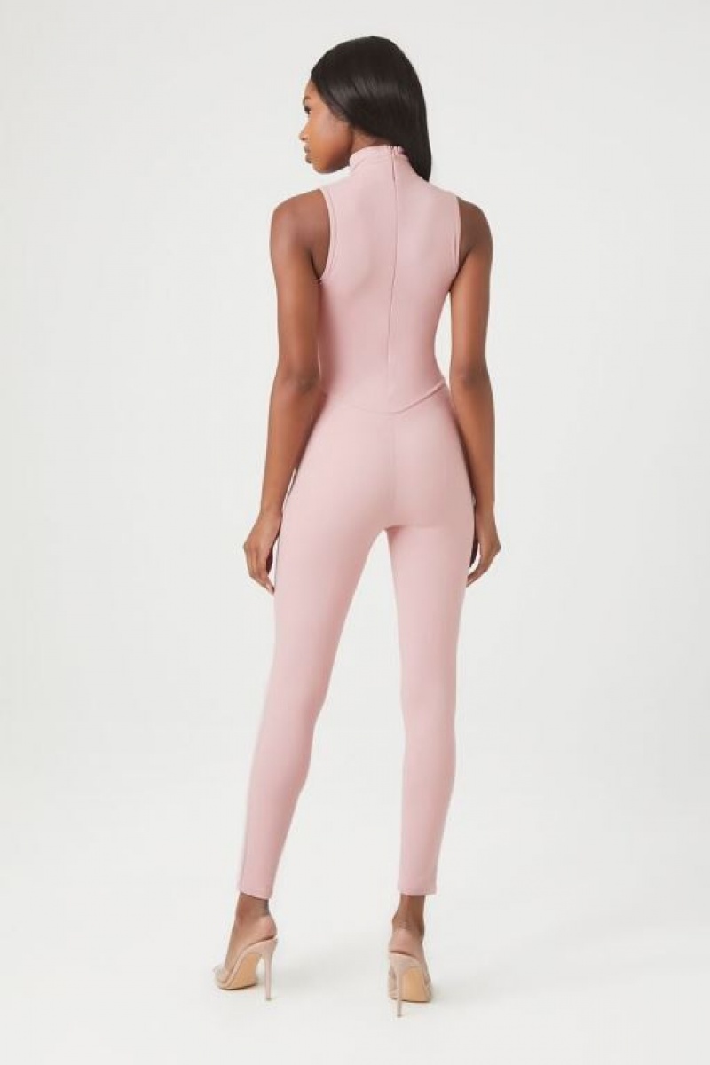 Jumpsuits Forever 21 Contour Mock Neck Jumpsuit Mujer Moradas | WPbF2zqVYQE