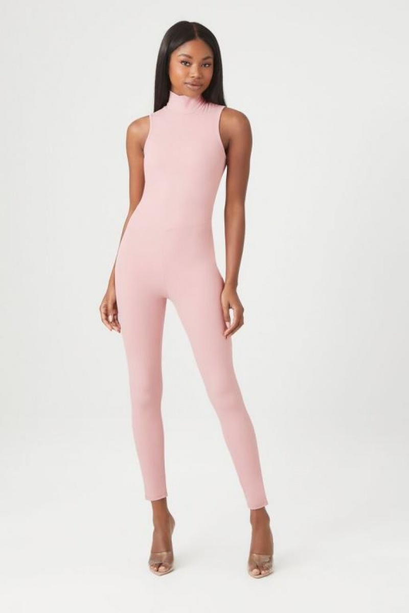 Jumpsuits Forever 21 Contour Mock Neck Jumpsuit Mujer Moradas | WPbF2zqVYQE