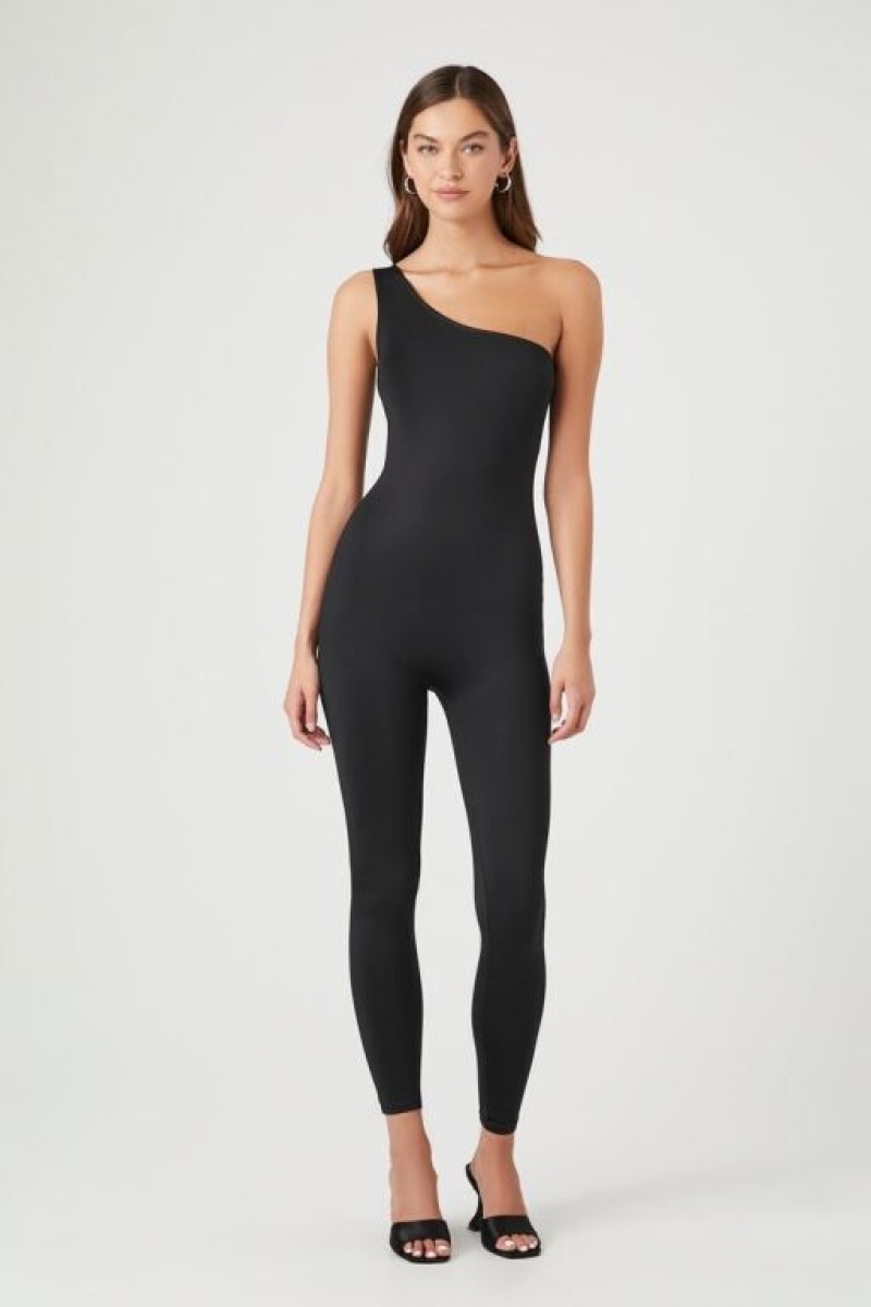 Jumpsuits Forever 21 Contour One Shoulder Jumpsuit Mujer Negras | R9BvXXsCs6S