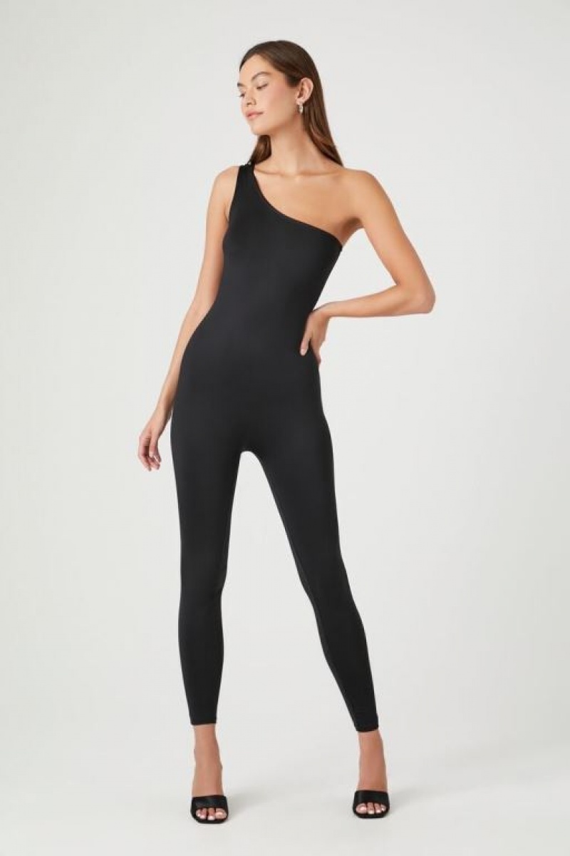 Jumpsuits Forever 21 Contour One Shoulder Jumpsuit Mujer Negras | R9BvXXsCs6S