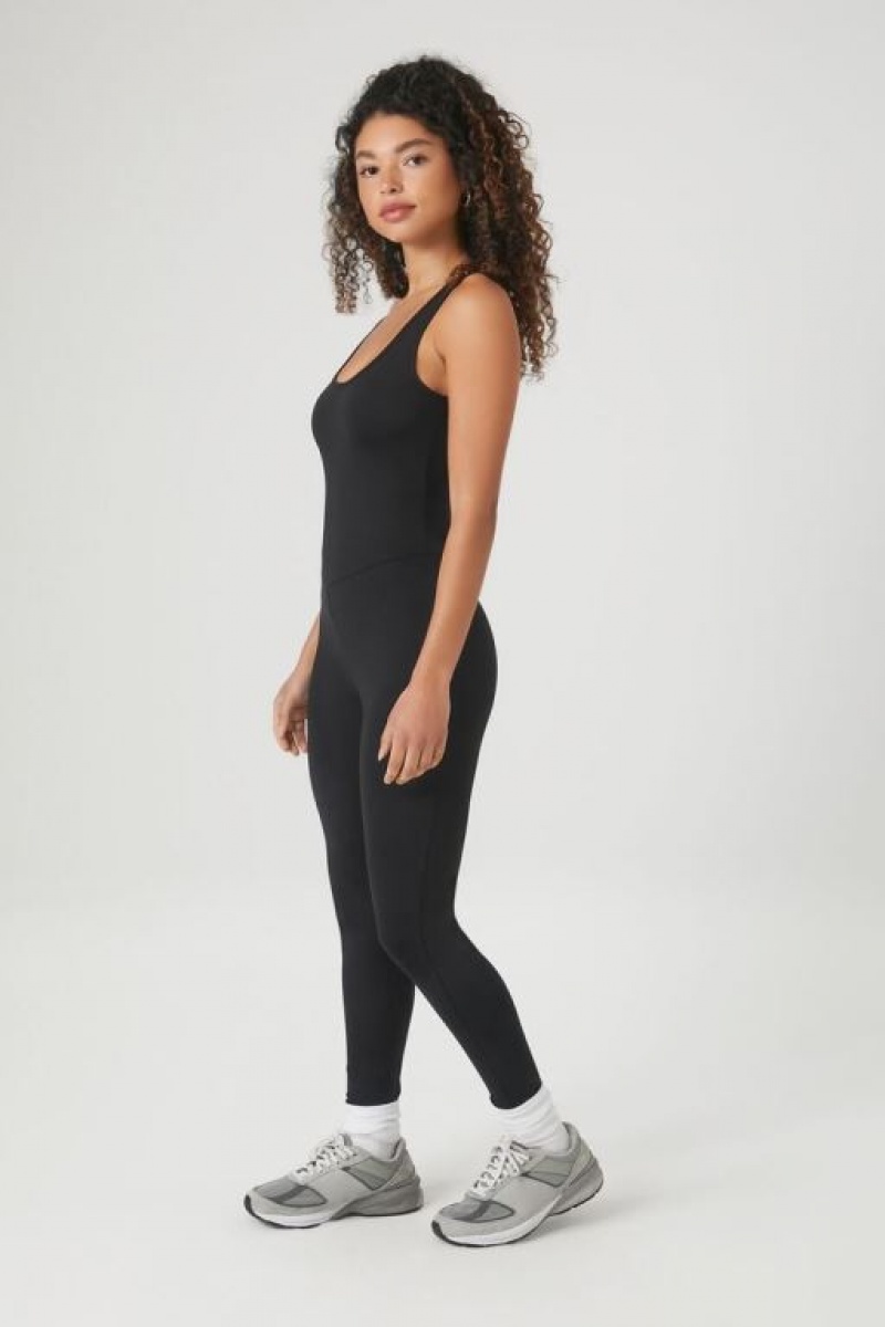 Jumpsuits Forever 21 Contour Scoop Tank Jumpsuit Mujer Negras | Dx5MbzZoRfD