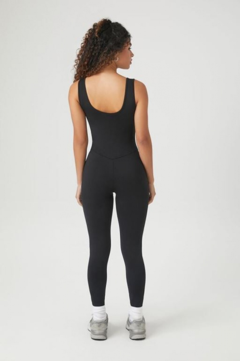 Jumpsuits Forever 21 Contour Scoop Tank Jumpsuit Mujer Negras | Dx5MbzZoRfD