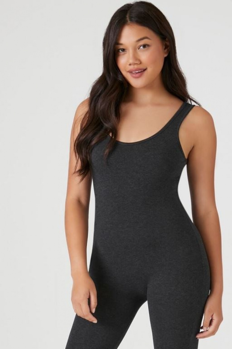 Jumpsuits Forever 21 Cotton Blend Tank Jumpsuit Mujer Gris | zRZ2steqVjw