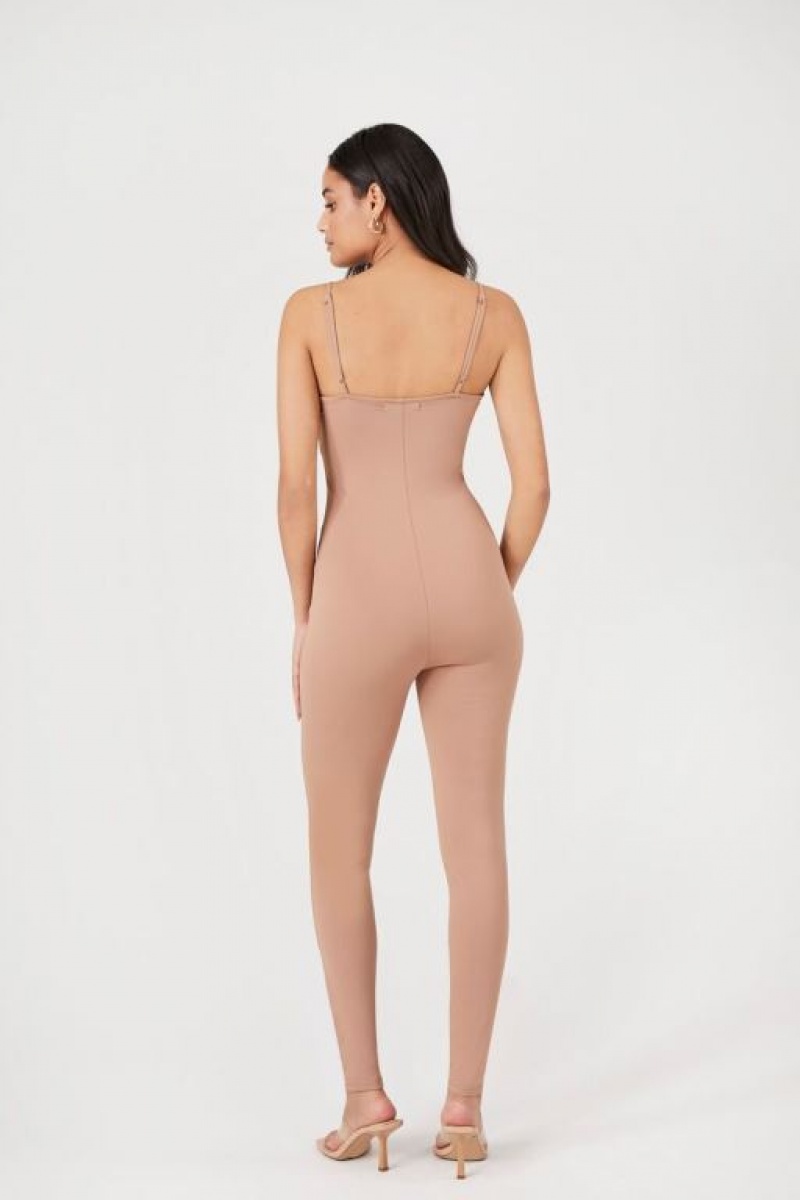 Jumpsuits Forever 21 Fitted Cami Jumpsuit Mujer Cocoa | HnOp8zJGsNw