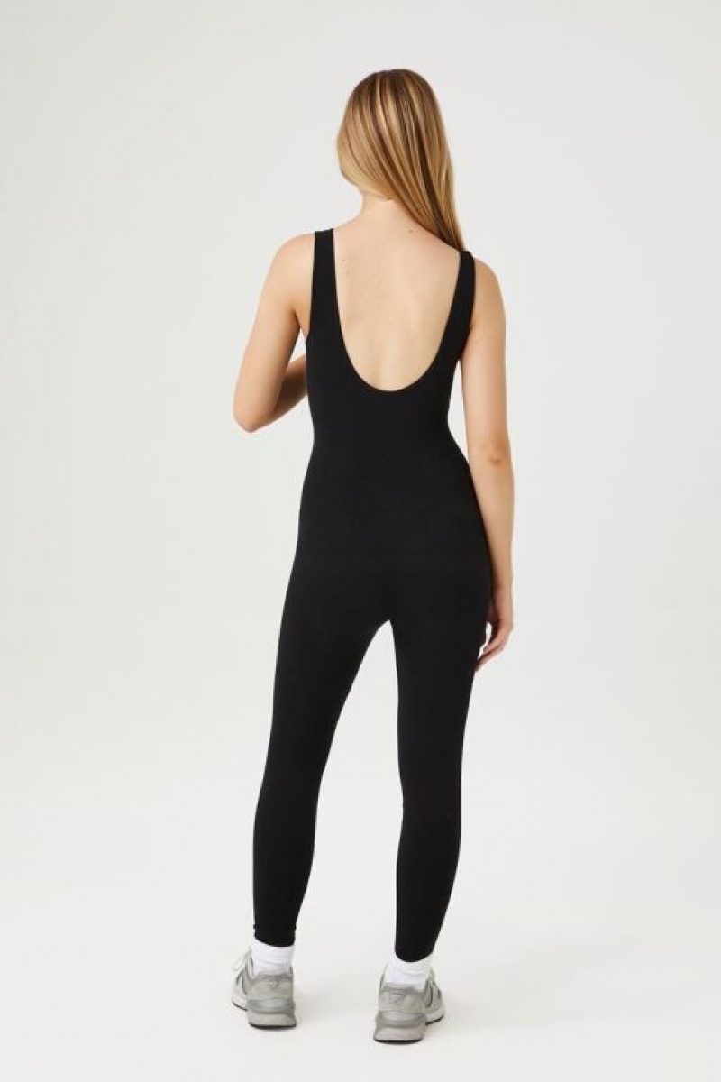 Jumpsuits Forever 21 Fitted Open Back Jumpsuit Mujer Negras | UFwmTQTLuiV