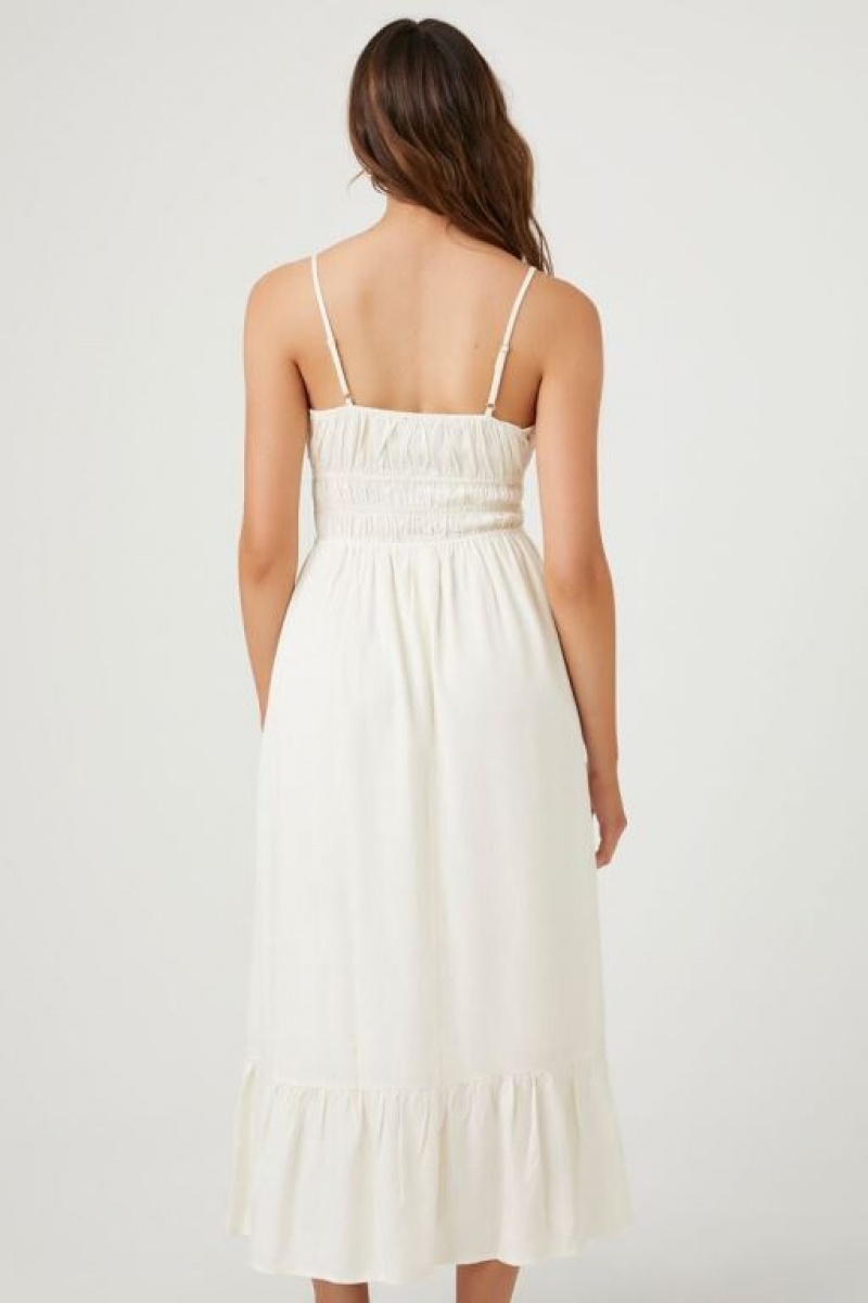 Jumpsuits Forever 21 Flounce Hem Midi Mujer Blancas | js2BTbrZXbW