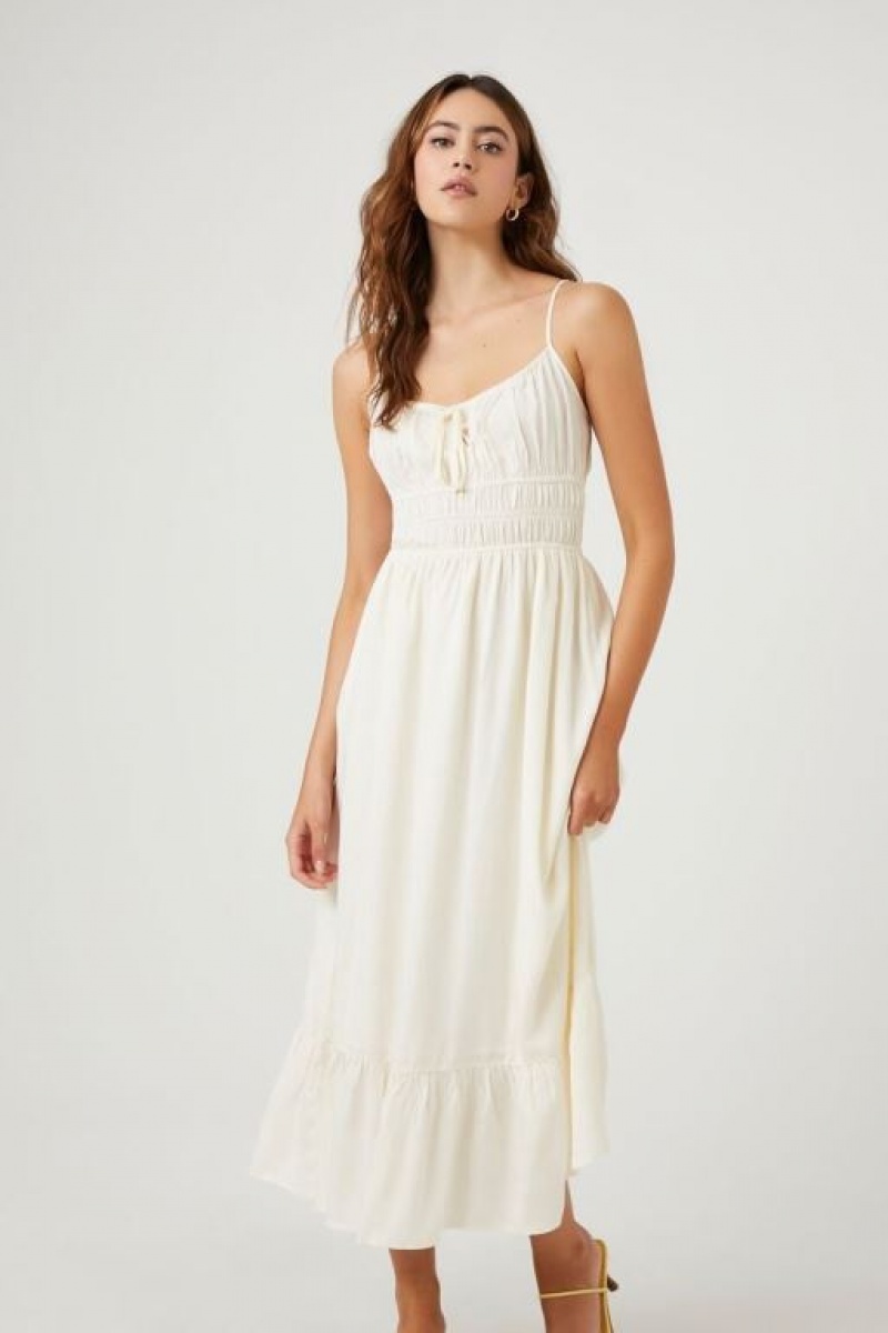 Jumpsuits Forever 21 Flounce Hem Midi Mujer Blancas | js2BTbrZXbW