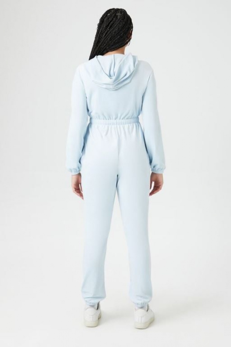 Jumpsuits Forever 21 Hooded Long Sleeve Jumpsuit Mujer Azules | yjdx3MMnpVv