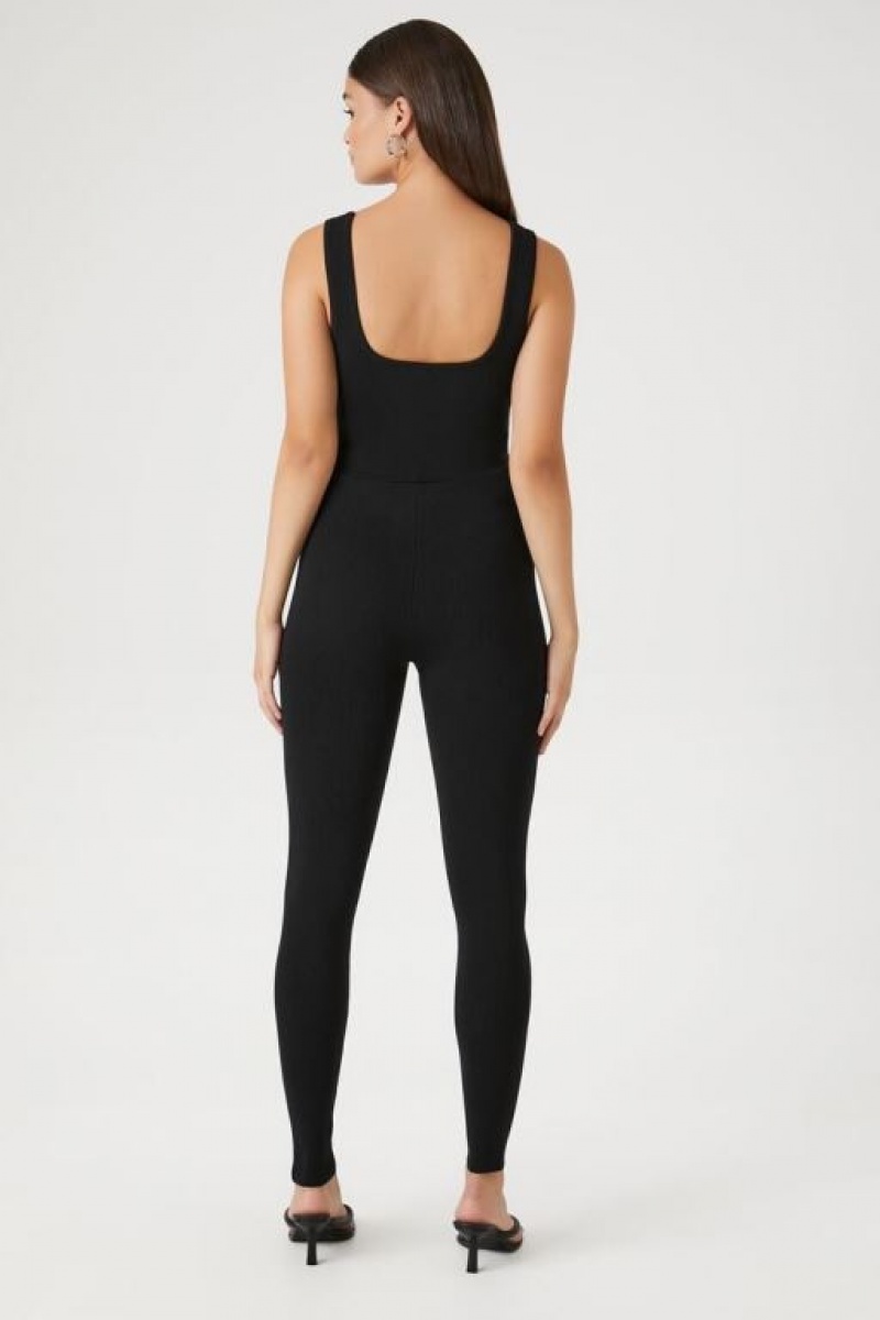 Jumpsuits Forever 21 Knit Sleeveless Jumpsuit Mujer Negras | 9m0k3jbPhII