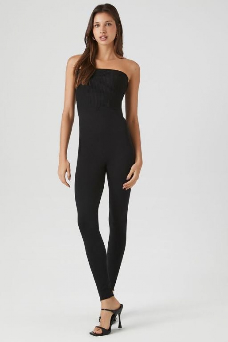 Jumpsuits Forever 21 Knit Tube Jumpsuit Mujer Negras | w0X60QAnebb