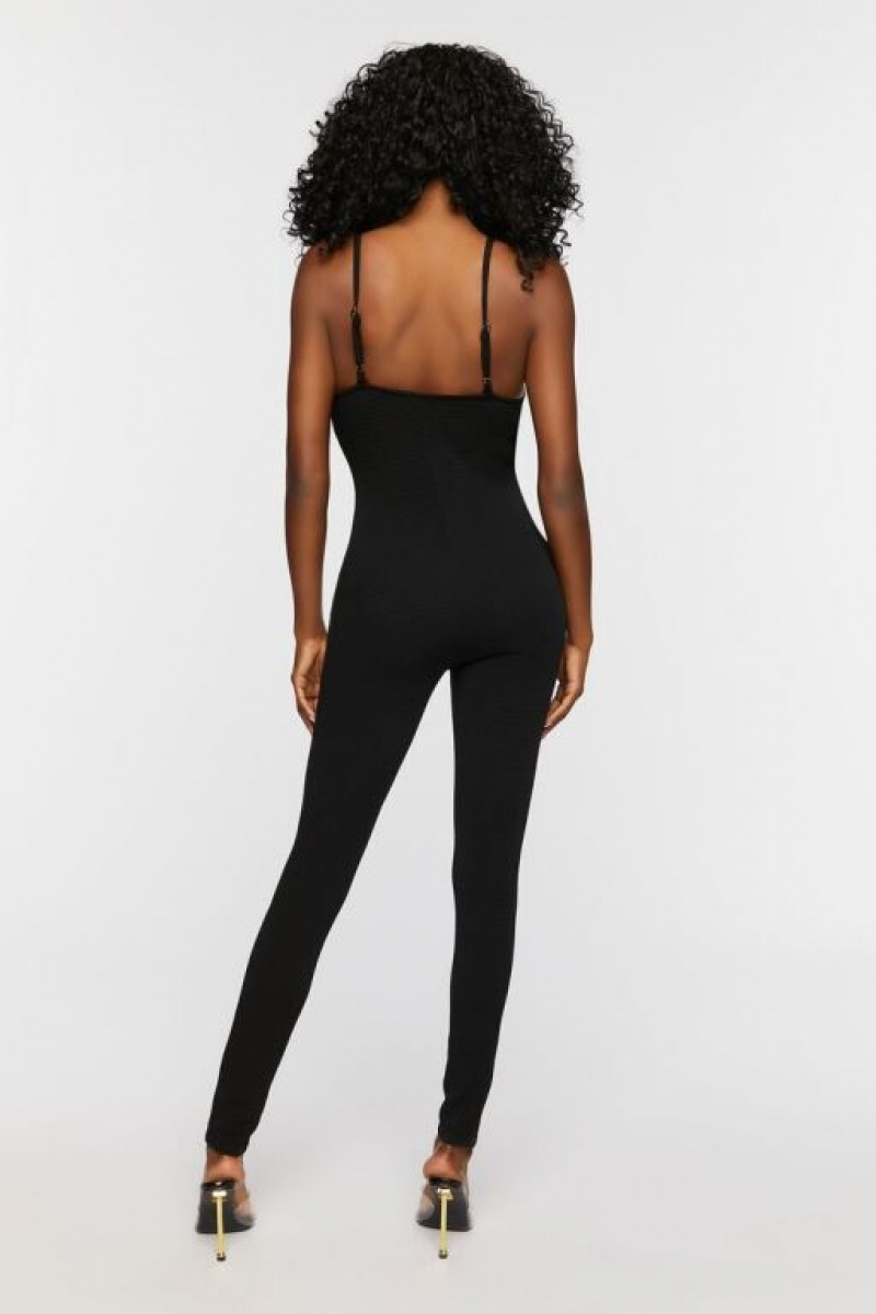 Jumpsuits Forever 21 Lace Up Cami Jumpsuit Mujer Negras | 2AxKE7TUhdL