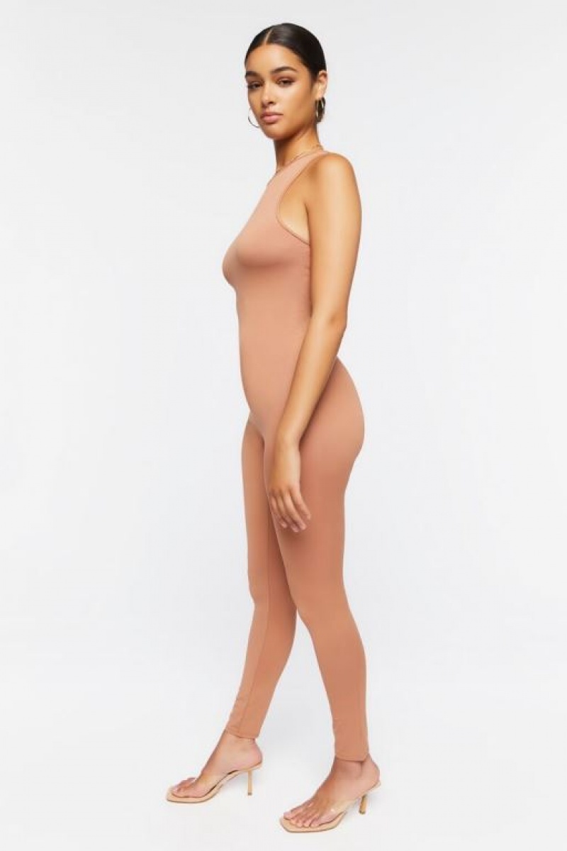 Jumpsuits Forever 21 Racerback Tank Jumpsuit Mujer Cocoa | rkLAFkBFa5X