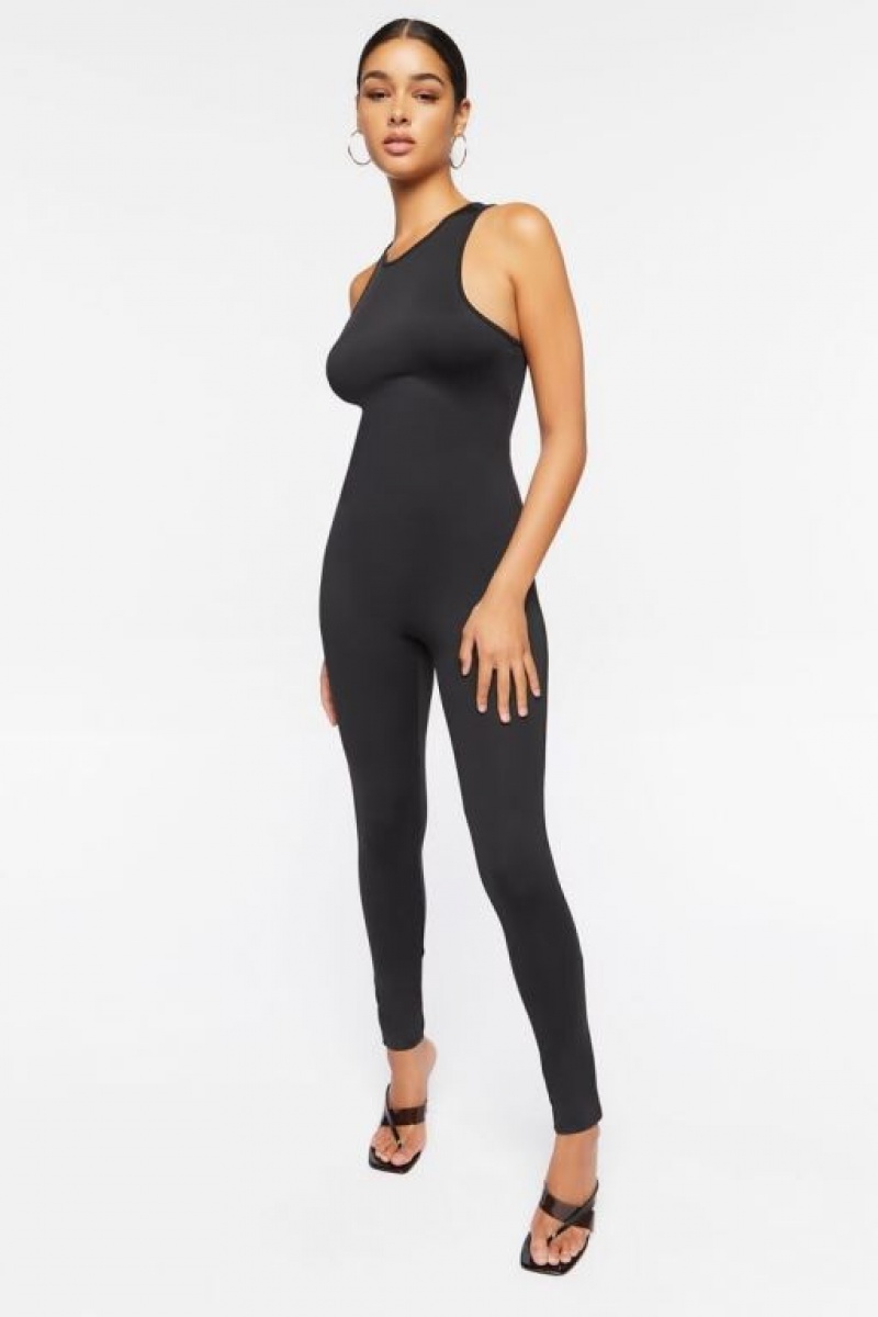 Jumpsuits Forever 21 Racerback Tank Jumpsuit Mujer Negras | cJi1hcqJwVv