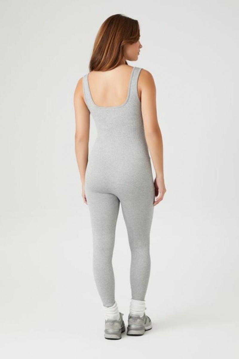 Jumpsuits Forever 21 Seamless Fitted Jumpsuit Mujer Gris | Wa6UhBS56RG