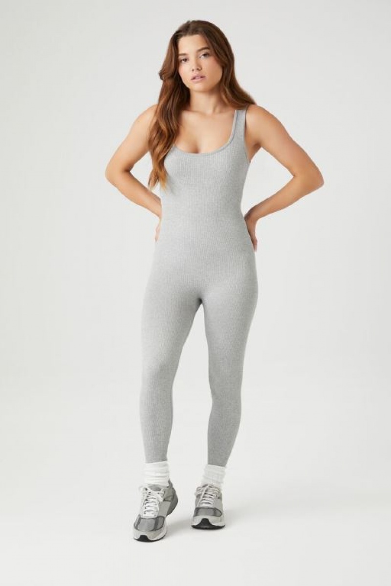 Jumpsuits Forever 21 Seamless Fitted Jumpsuit Mujer Gris | Wa6UhBS56RG