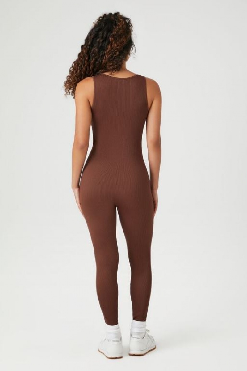 Jumpsuits Forever 21 Seamless Fitted Jumpsuit Mujer Chocolate | a6cllKiI6eH