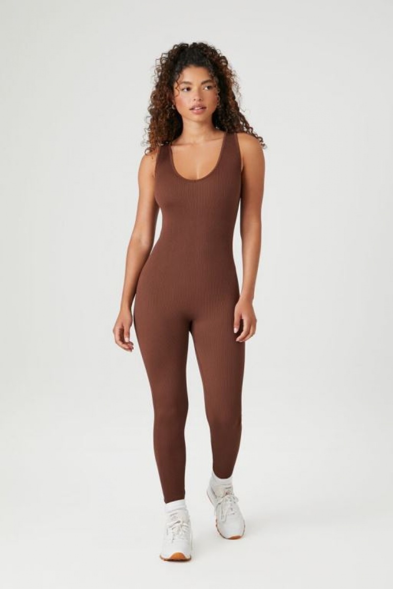 Jumpsuits Forever 21 Seamless Fitted Jumpsuit Mujer Chocolate | a6cllKiI6eH