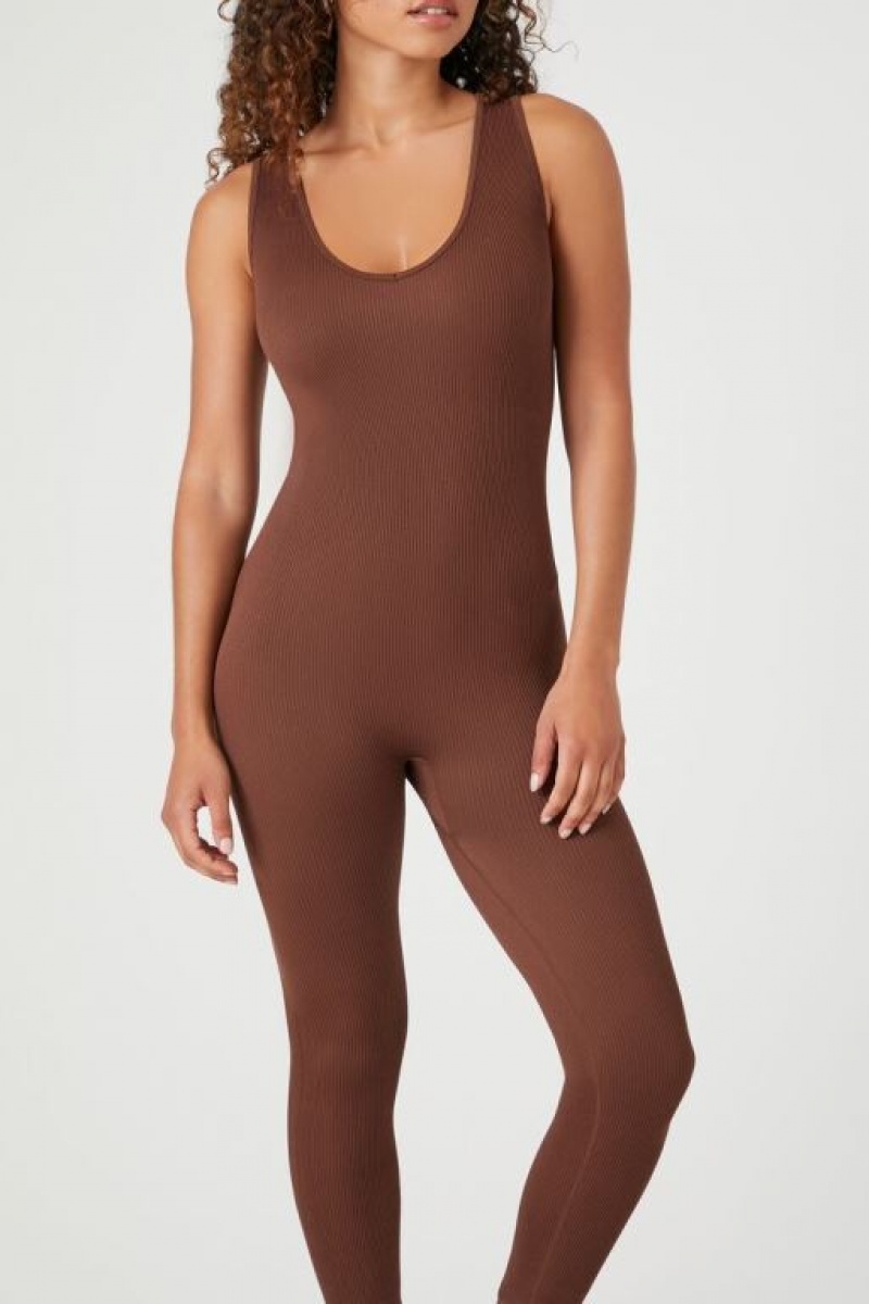 Jumpsuits Forever 21 Seamless Fitted Jumpsuit Mujer Chocolate | a6cllKiI6eH