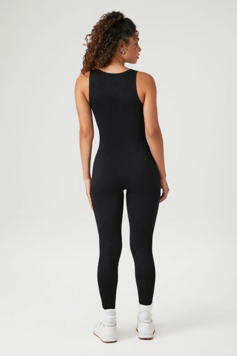 Jumpsuits Forever 21 Seamless Fitted Jumpsuit Mujer Negras | aV4LpIRGHrH