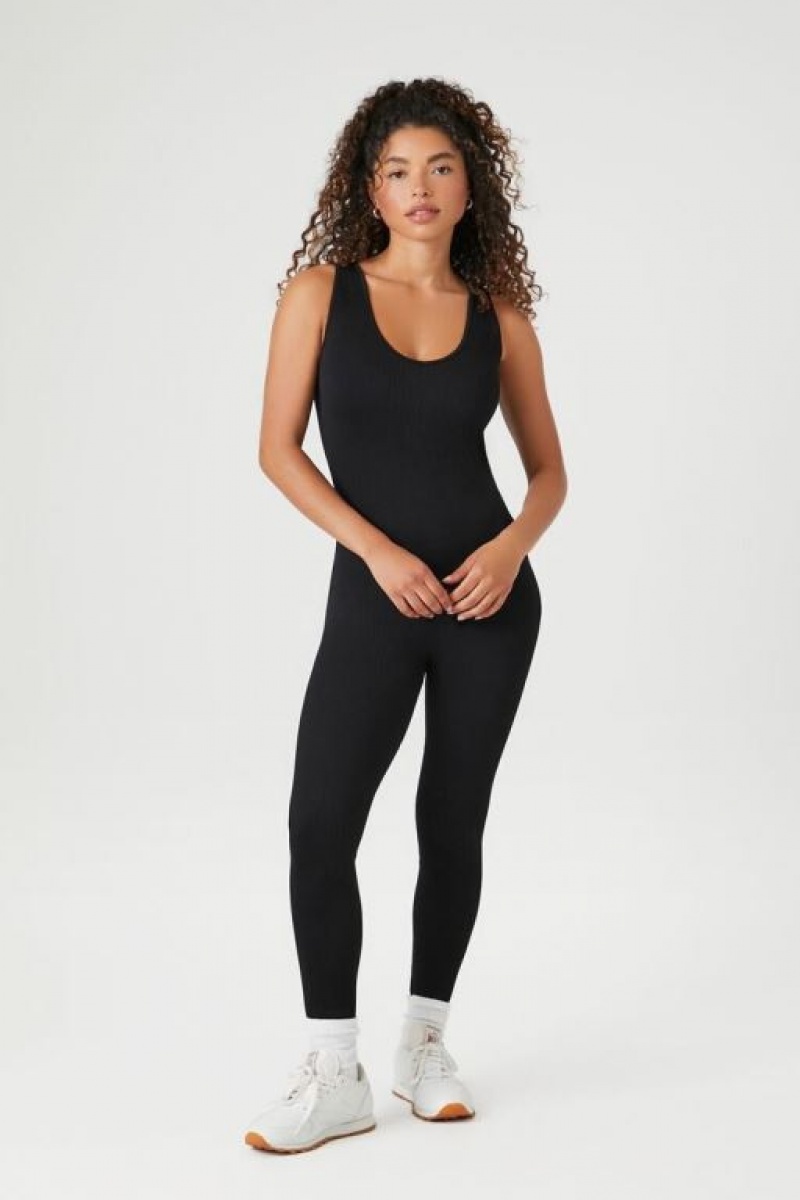 Jumpsuits Forever 21 Seamless Fitted Jumpsuit Mujer Negras | aV4LpIRGHrH