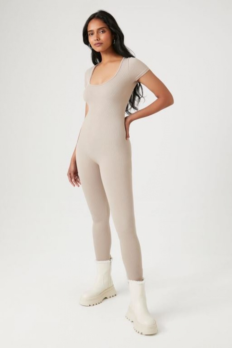 Jumpsuits Forever 21 Seamless Short Sleeve Jumpsuit Mujer Goat | DxUrWOZYTTk