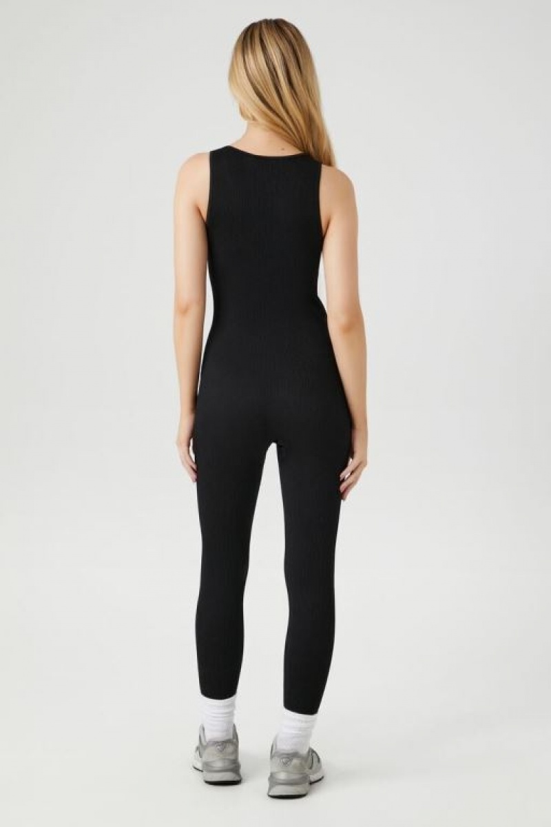 Jumpsuits Forever 21 Seamless Sleeveless Jumpsuit Mujer Negras | NVX0kvSPNo0