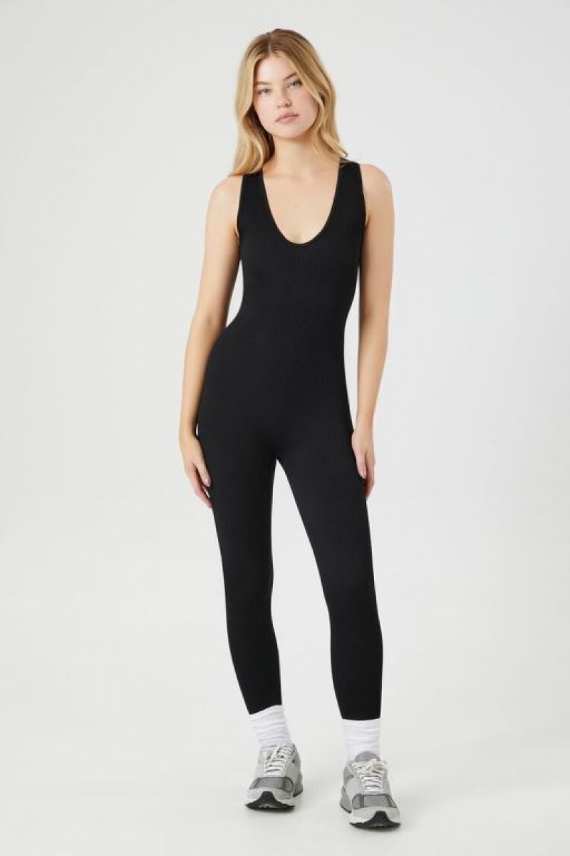 Jumpsuits Forever 21 Seamless Sleeveless Jumpsuit Mujer Negras | NVX0kvSPNo0