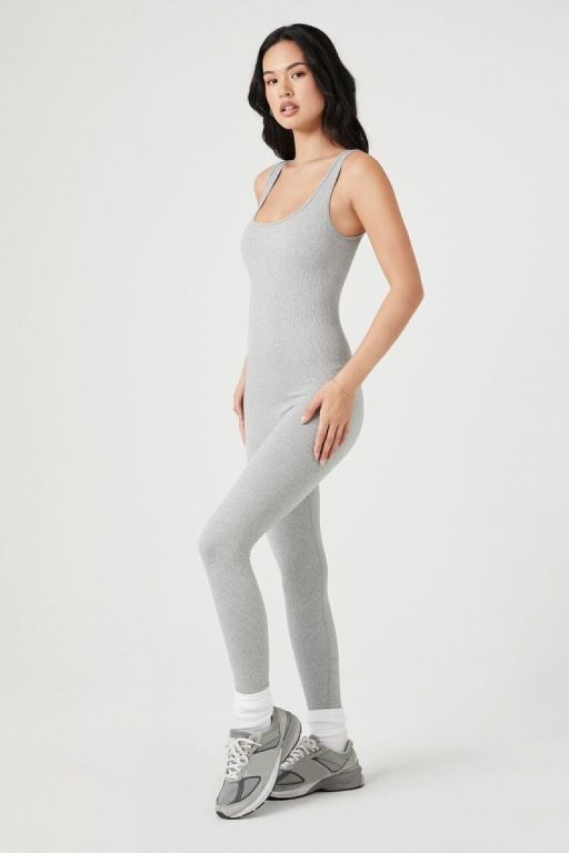 Jumpsuits Forever 21 Seamless Tank Jumpsuit Mujer Gris | d6wypi5ZrBr