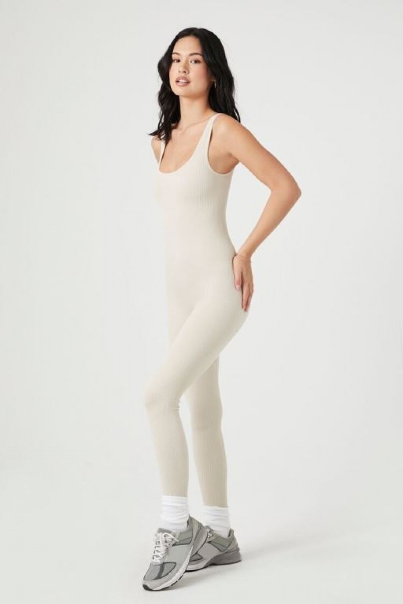 Jumpsuits Forever 21 Seamless Tank Jumpsuit Mujer Beige | 1HKimP0HG2Y