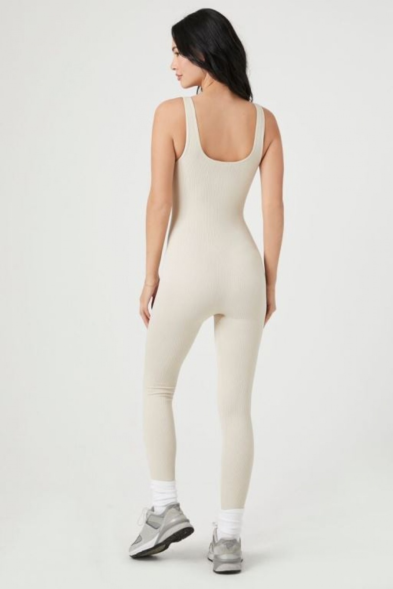 Jumpsuits Forever 21 Seamless Tank Jumpsuit Mujer Beige | 1HKimP0HG2Y