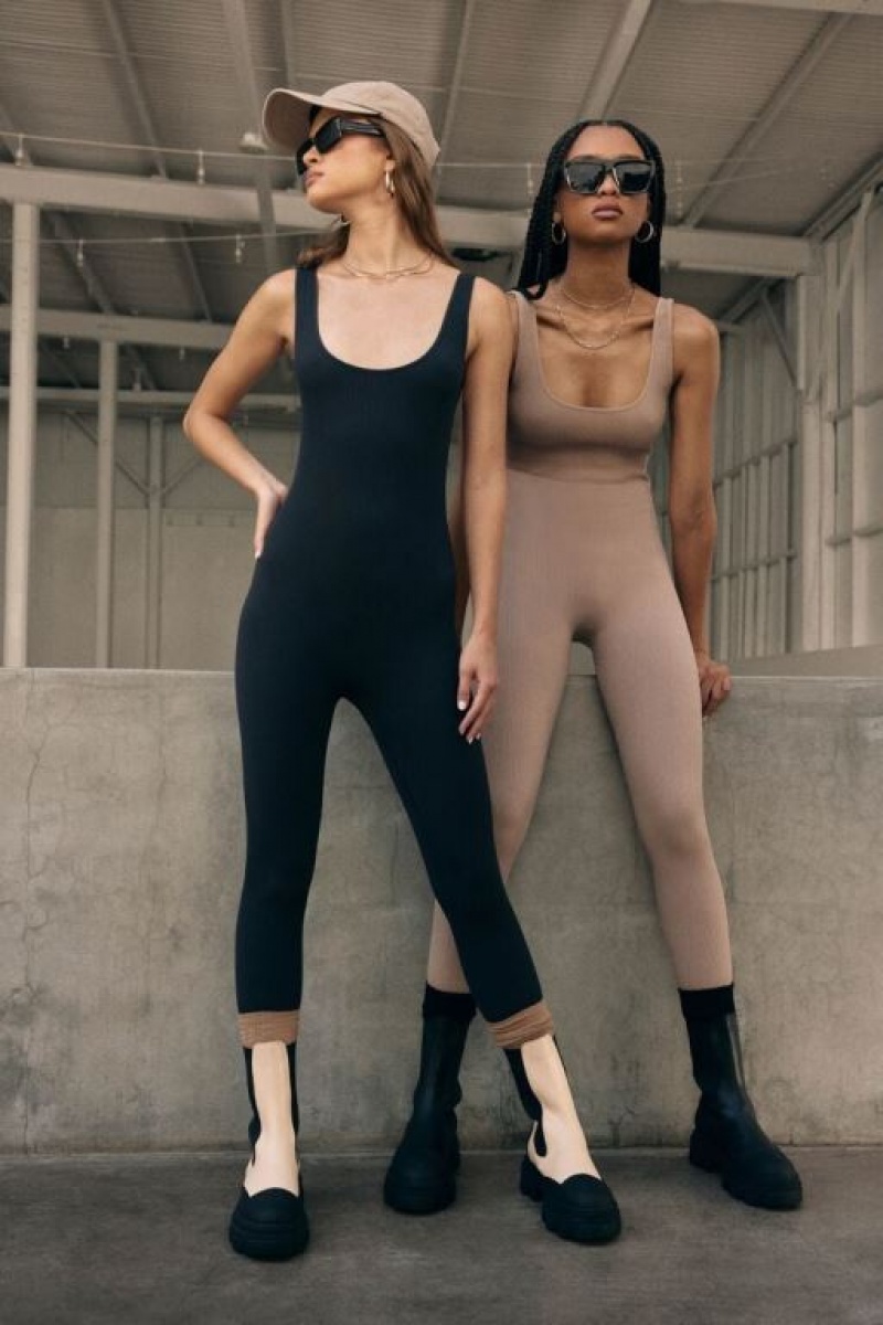 Jumpsuits Forever 21 Seamless Tank Jumpsuit Mujer Negras | 3CkIkJaRSk4