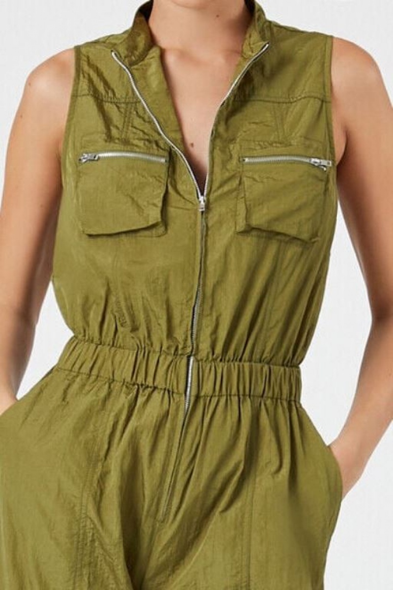 Jumpsuits Forever 21 Sleeveless Cargo Jumpsuit Mujer Olivine | Yry4uEwXUhv