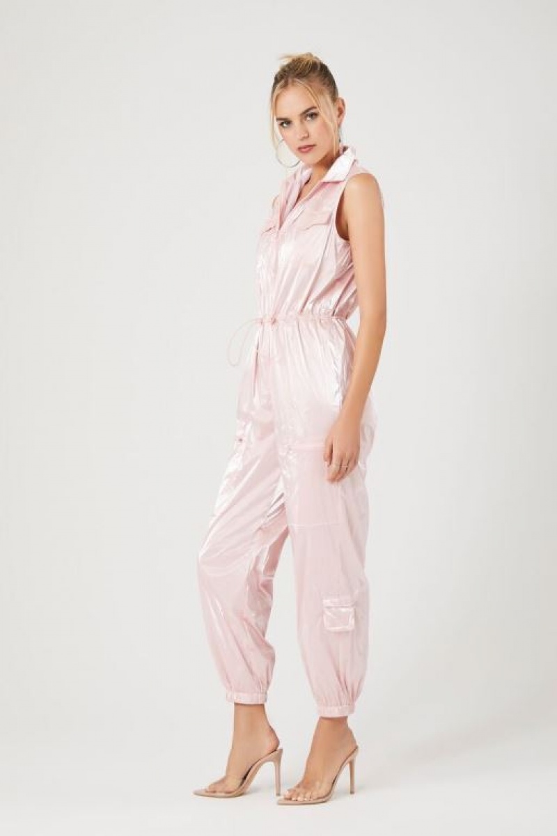 Jumpsuits Forever 21 Sleeveless Drawstring Jumpsuit Mujer Rosas | dKxwzkII4sw