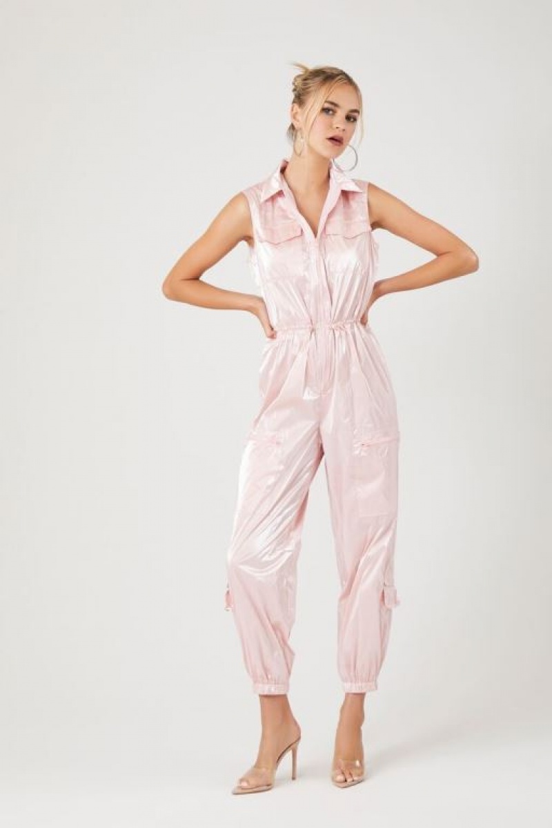 Jumpsuits Forever 21 Sleeveless Drawstring Jumpsuit Mujer Rosas | dKxwzkII4sw