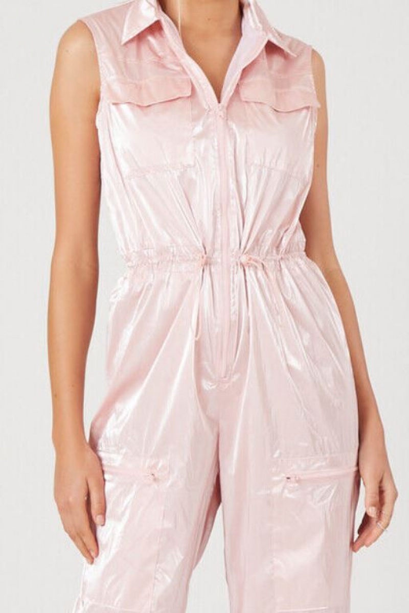 Jumpsuits Forever 21 Sleeveless Drawstring Jumpsuit Mujer Rosas | dKxwzkII4sw