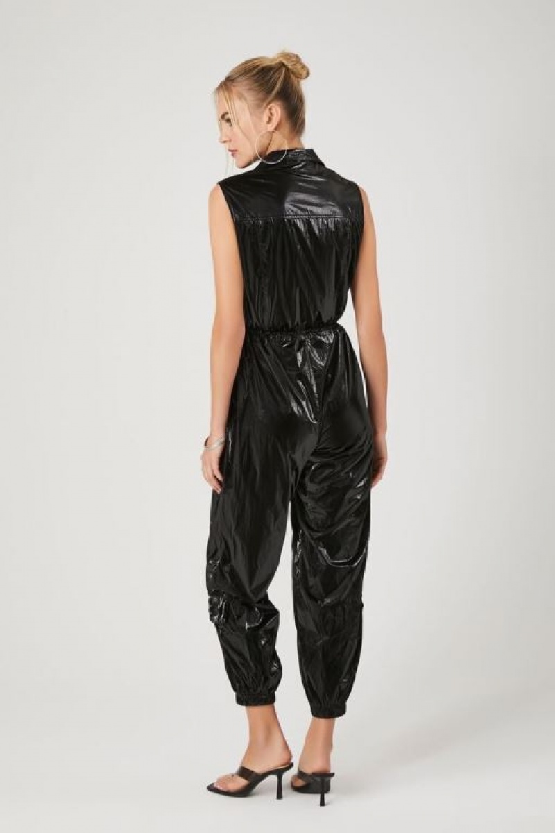 Jumpsuits Forever 21 Sleeveless Drawstring Jumpsuit Mujer Negras | FqcQLr33LLi