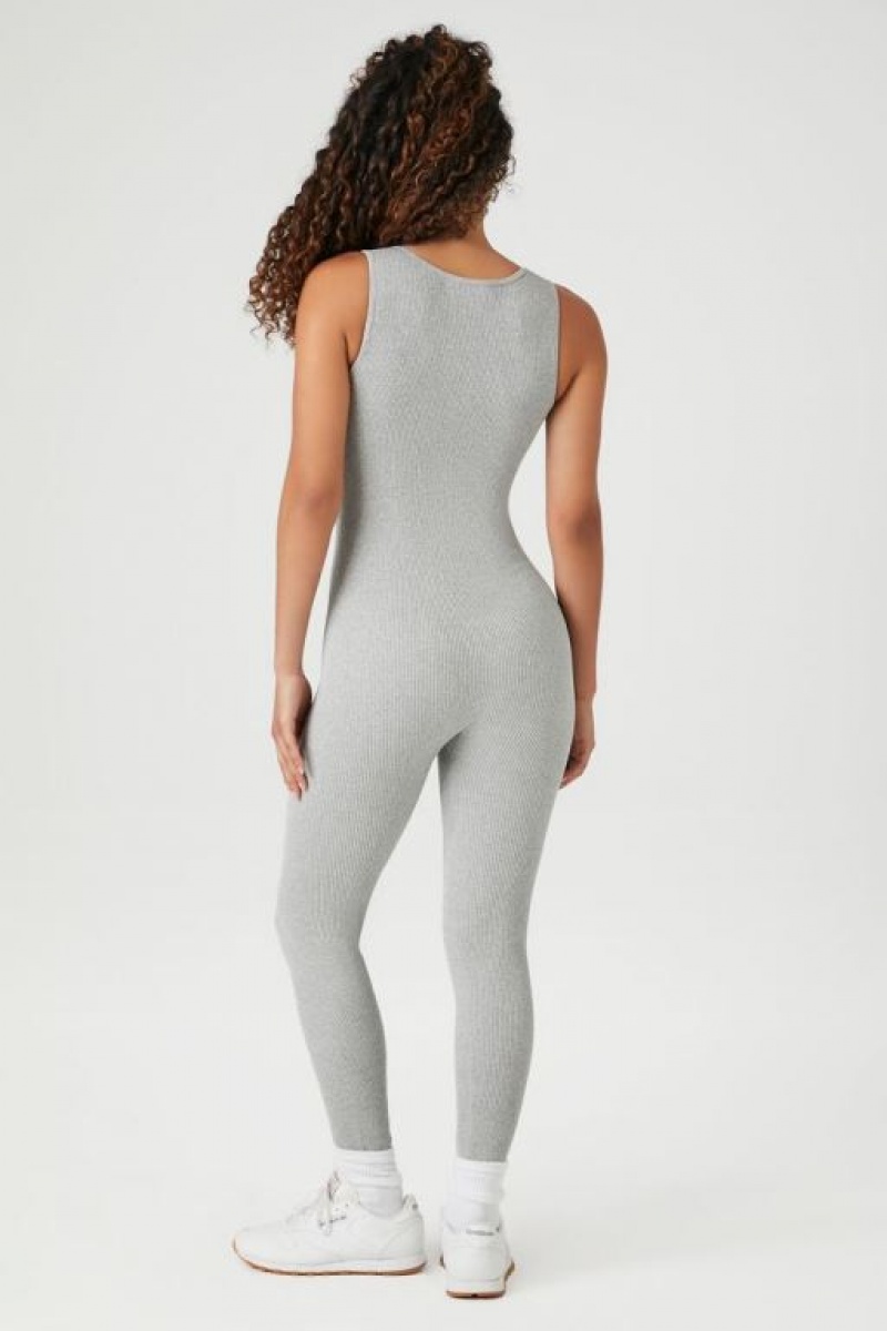 Jumpsuits Forever 21 Sleeveless Scoop Neck Jumpsuit Mujer Gris | Ofi0TqLOwQz