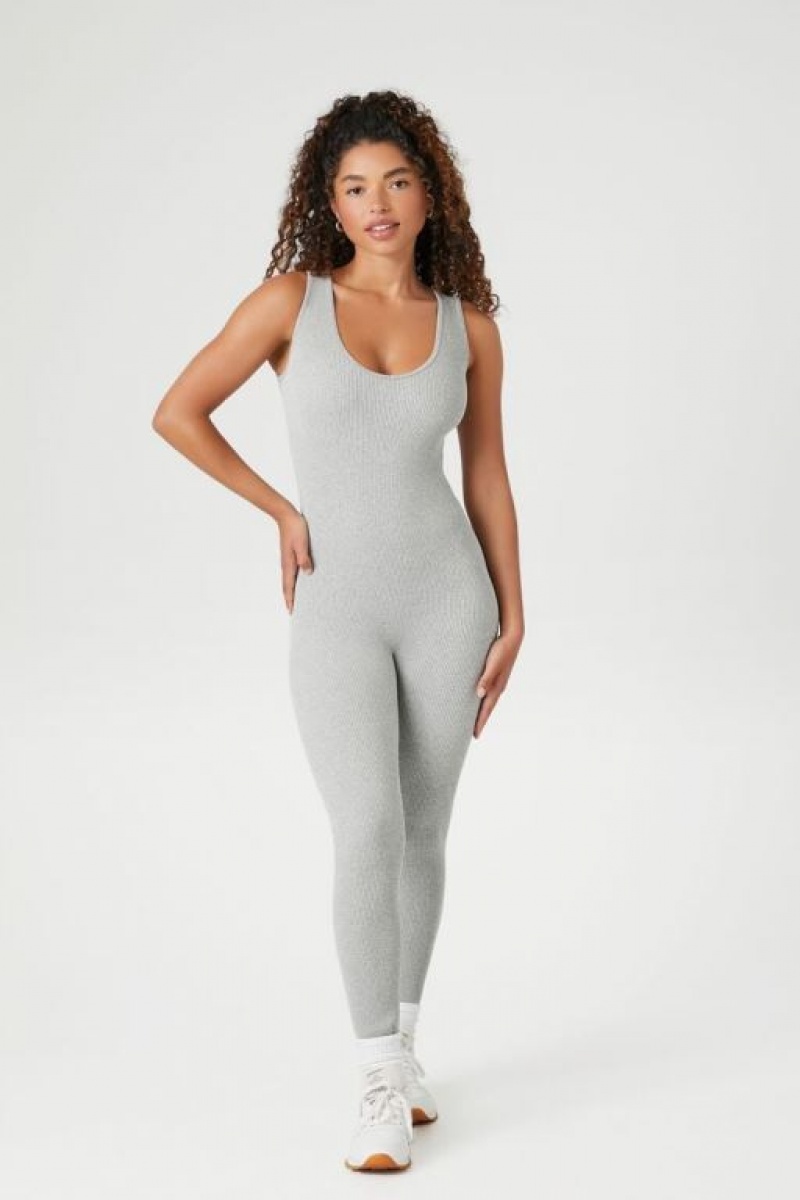 Jumpsuits Forever 21 Sleeveless Scoop Neck Jumpsuit Mujer Gris | Ofi0TqLOwQz