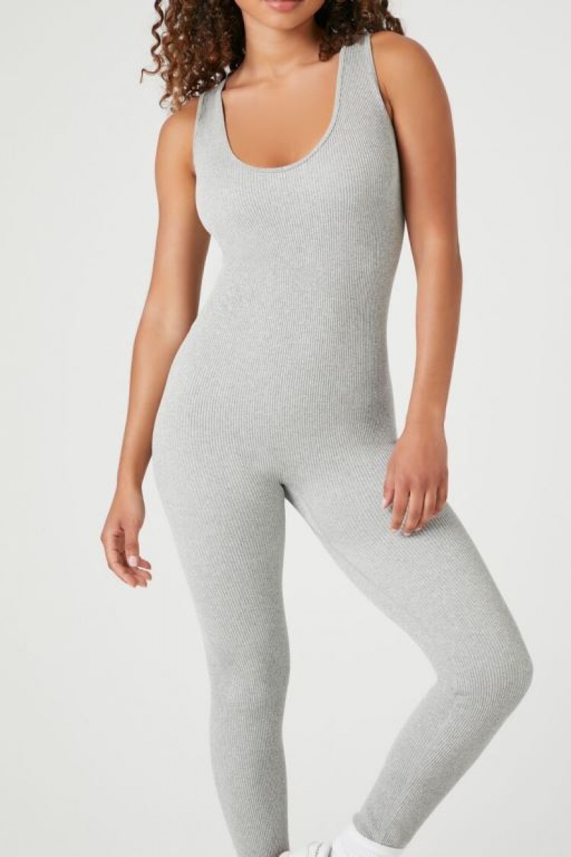 Jumpsuits Forever 21 Sleeveless Scoop Neck Jumpsuit Mujer Gris | Ofi0TqLOwQz