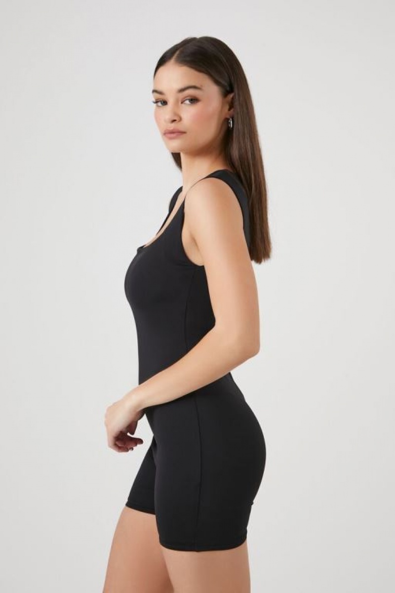 Jumpsuits Forever 21 Square Neck Tank Romper Mujer Negras | xxBts9L9CEK