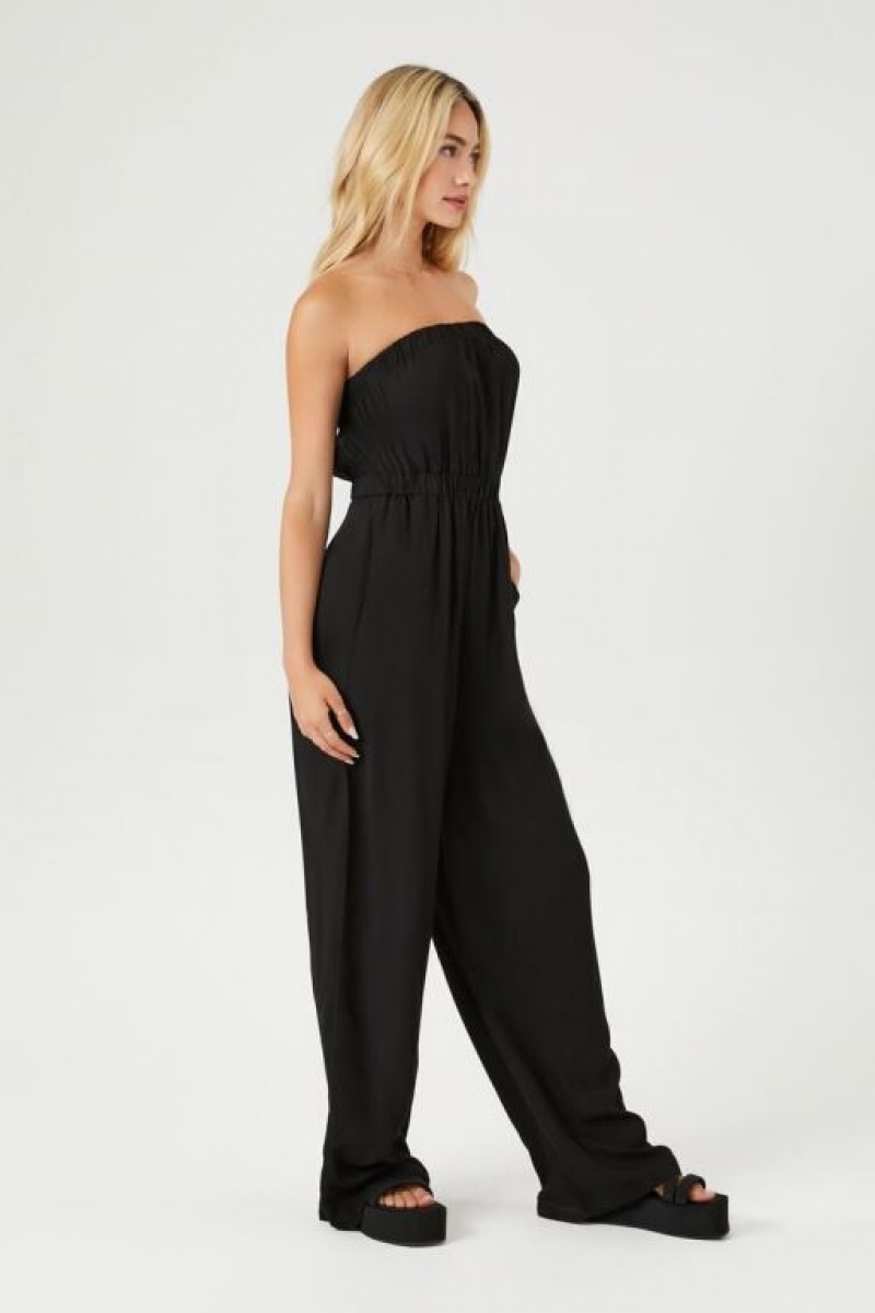 Jumpsuits Forever 21 Strapless Directo Leg Jumpsuit Mujer Negras | 3AjxCHPTSTH