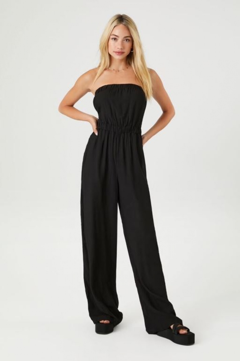 Jumpsuits Forever 21 Strapless Directo Leg Jumpsuit Mujer Negras | 3AjxCHPTSTH