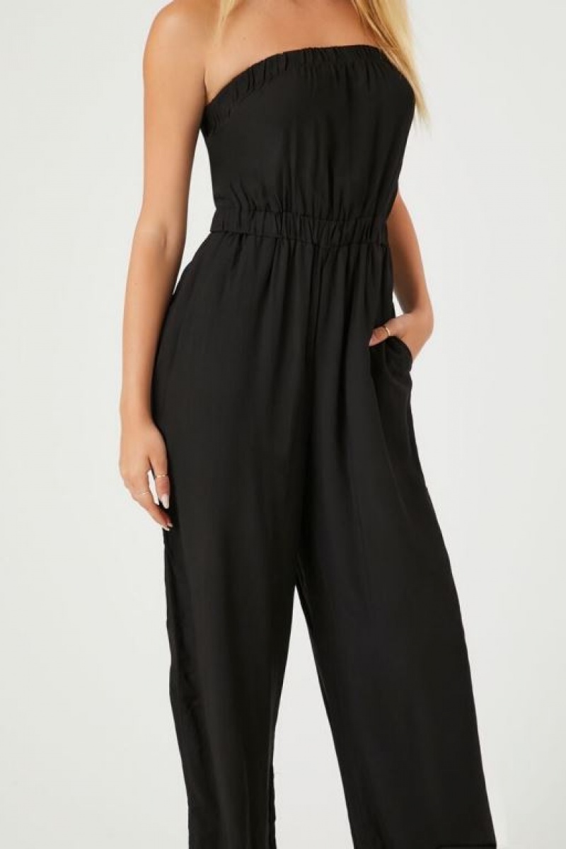 Jumpsuits Forever 21 Strapless Directo Leg Jumpsuit Mujer Negras | 3AjxCHPTSTH